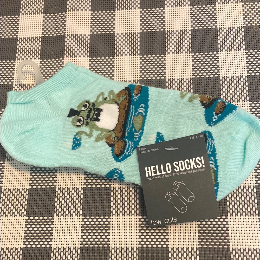 Blue Casual Ankle Socks with Skateboarding Design - Picture 1 of 1